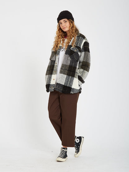 Silent Sherpa Over-shirt - ARMY GREEN COMBO