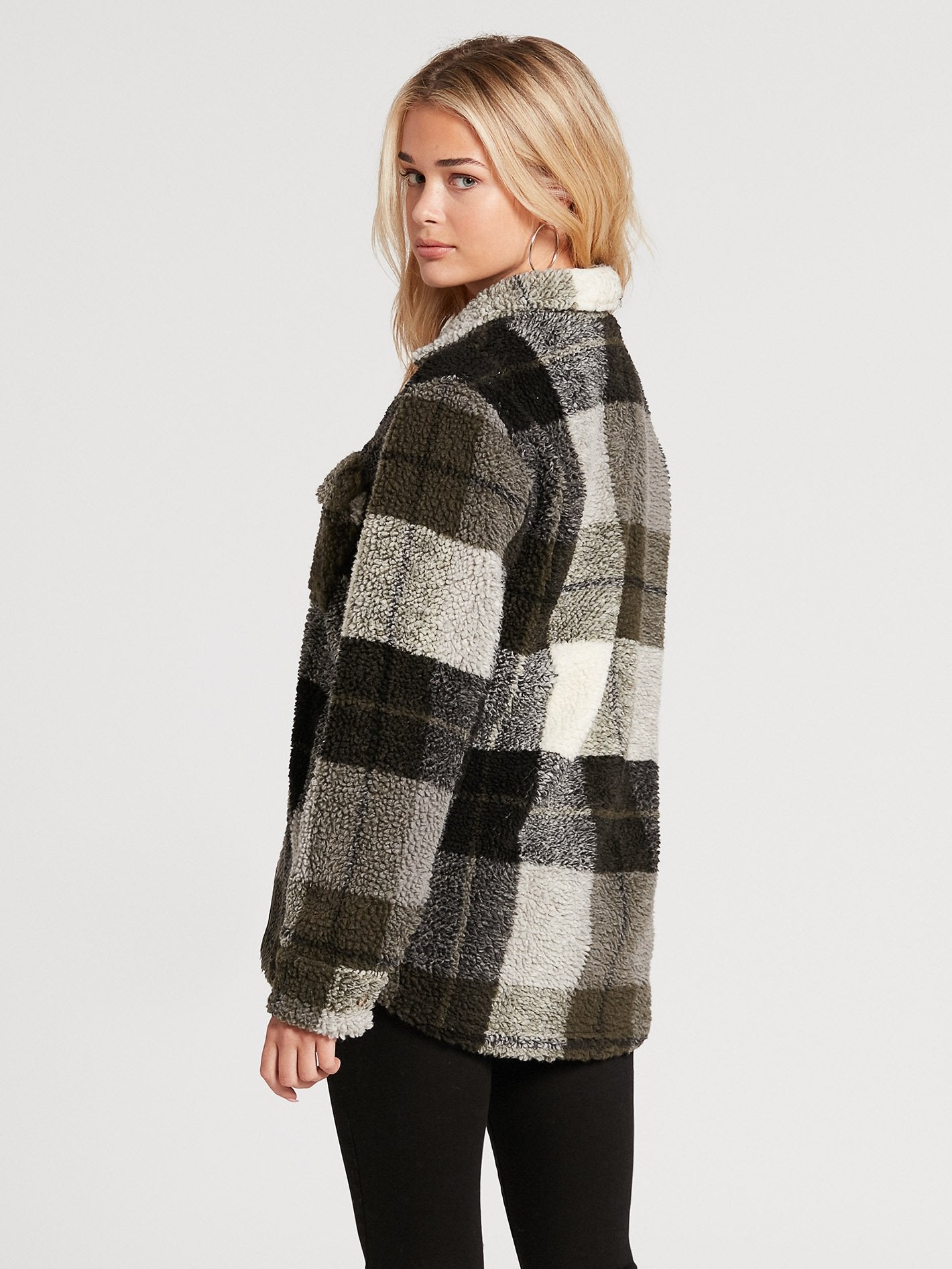 Silent Sherpa Over-shirt - ARMY GREEN COMBO