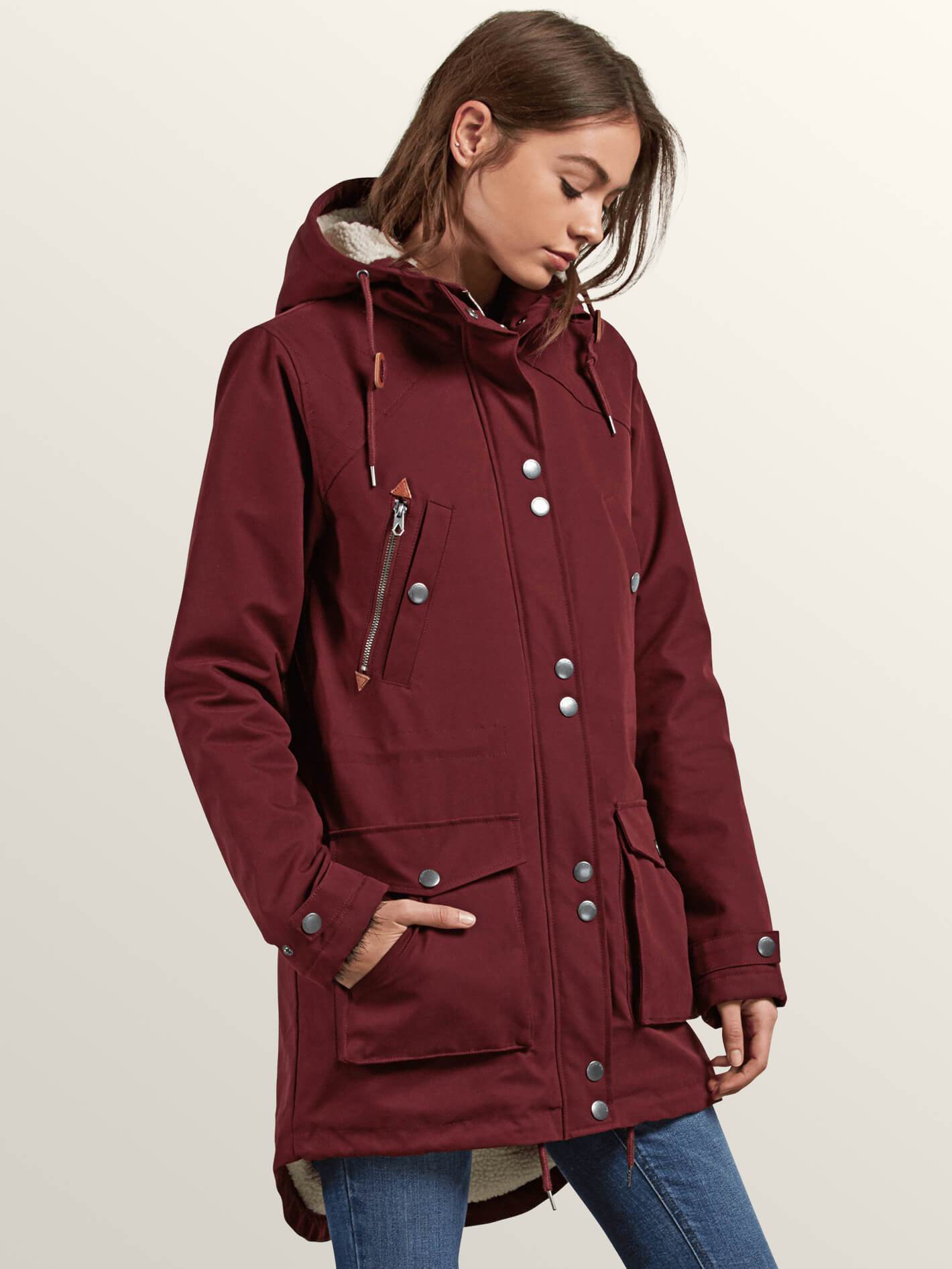 Walk On By Parka - Burgundy