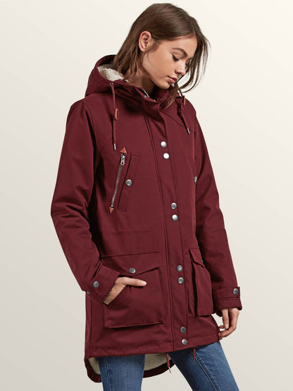Walk On By Parka - Burgundy