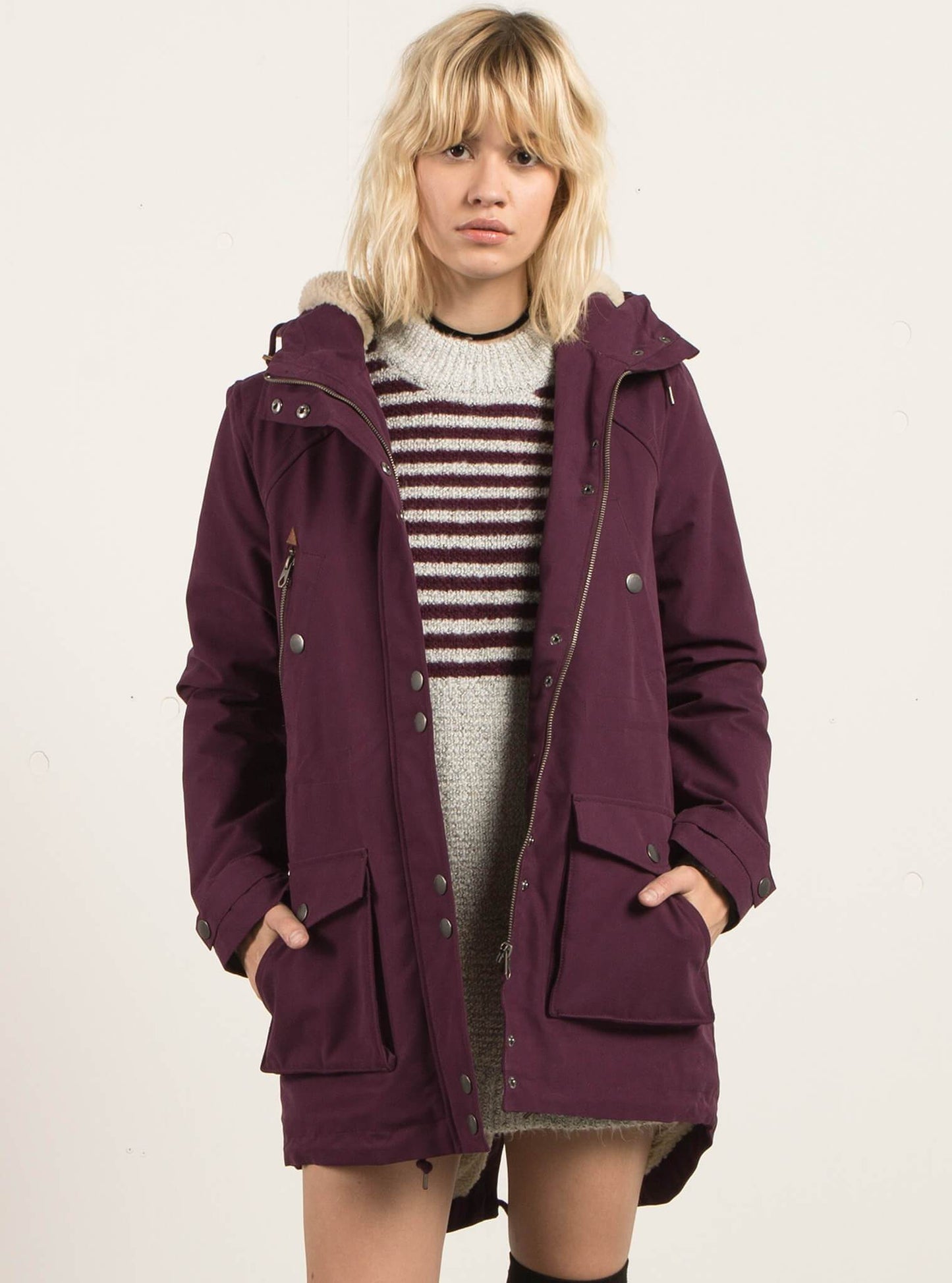 Walk On By Parka - Plum