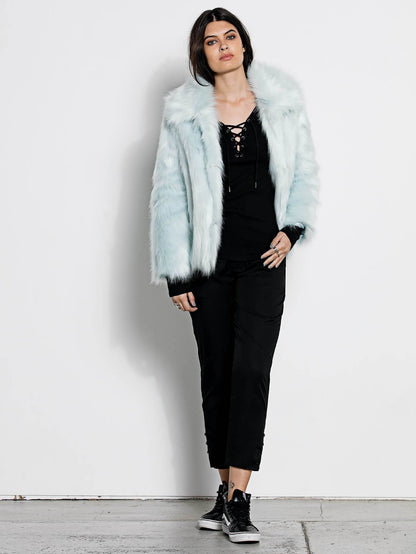 GMJ Fur Coat - Cool Blue