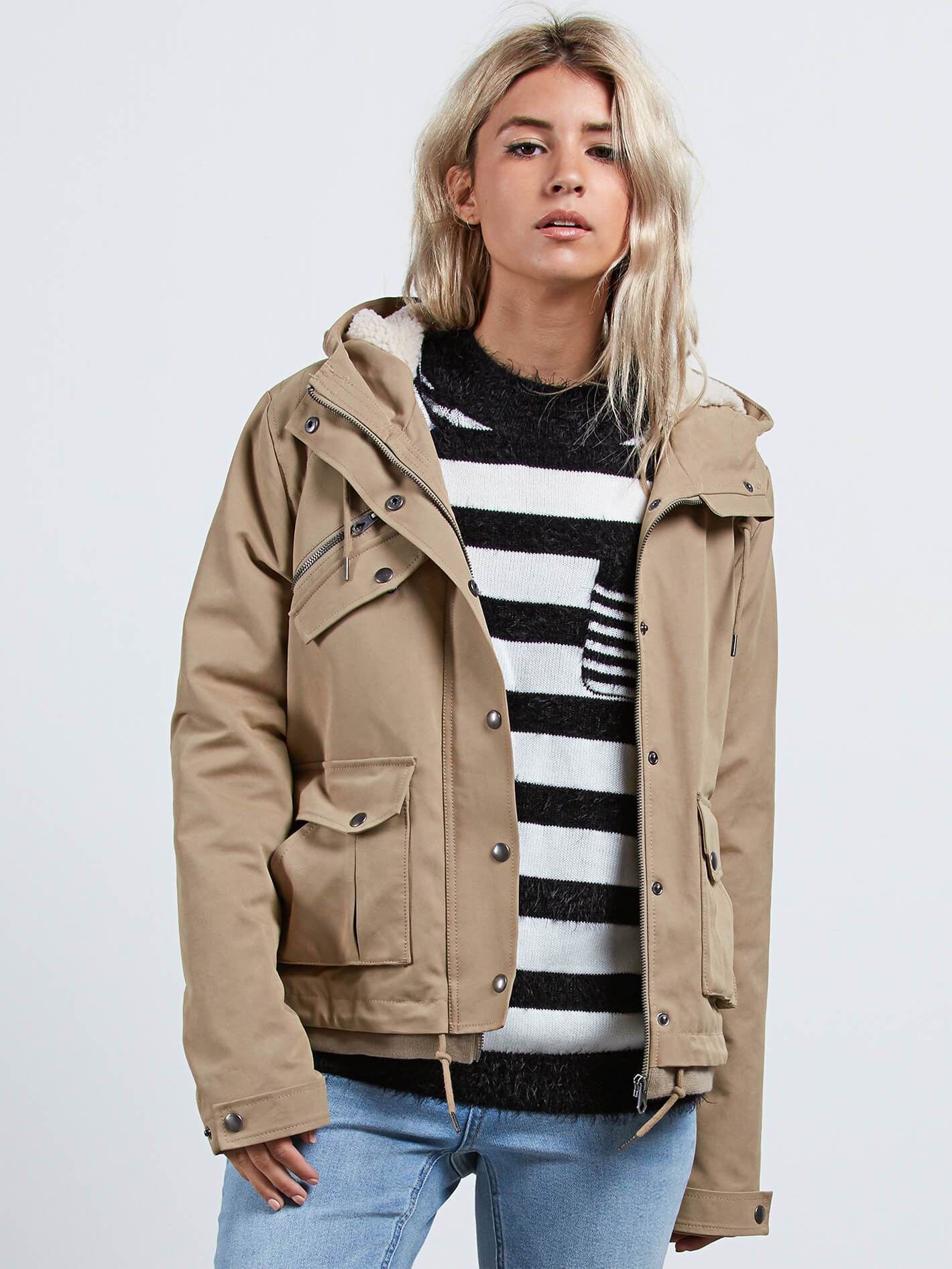 Walk On By Short Jacket - Khaki