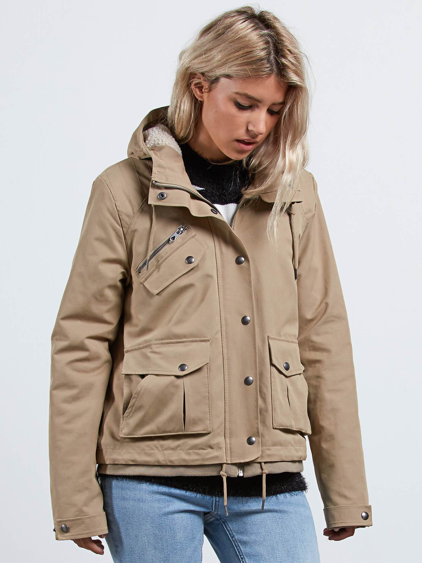 Walk On By Short Jacket - Khaki