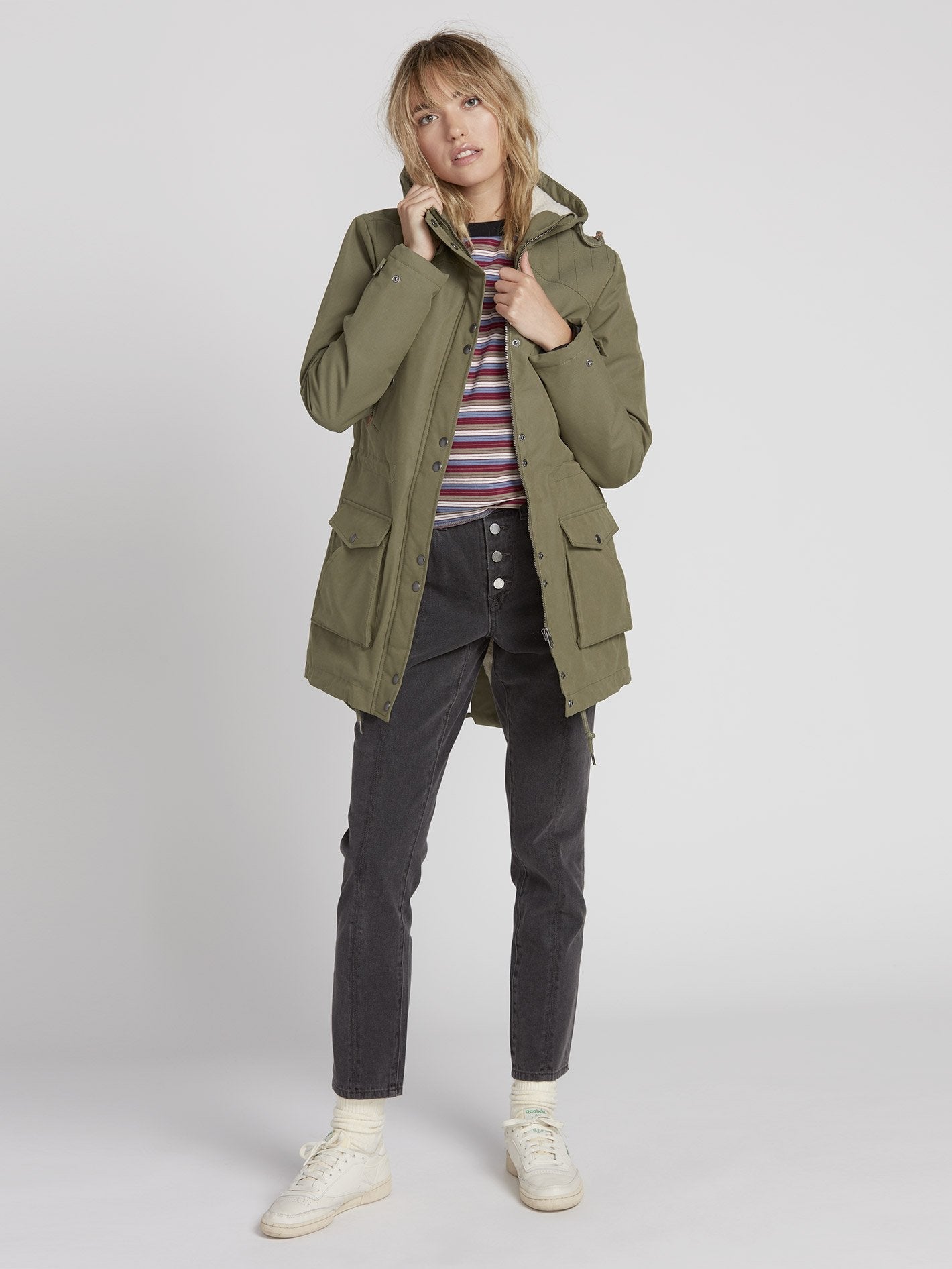 Walk On By 5K Parka - Army Green Combo