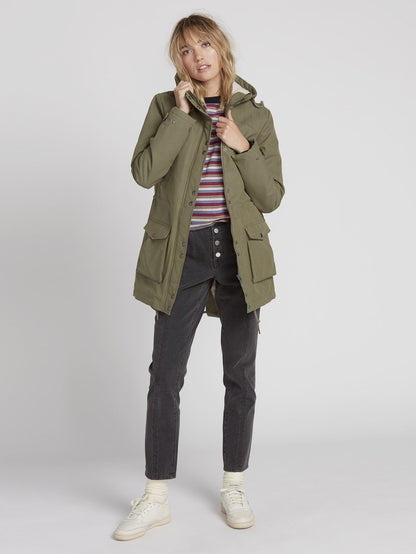 Walk On By 5K Parka - Army Green Combo
