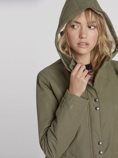 Walk On By 5K Parka - Army Green Combo