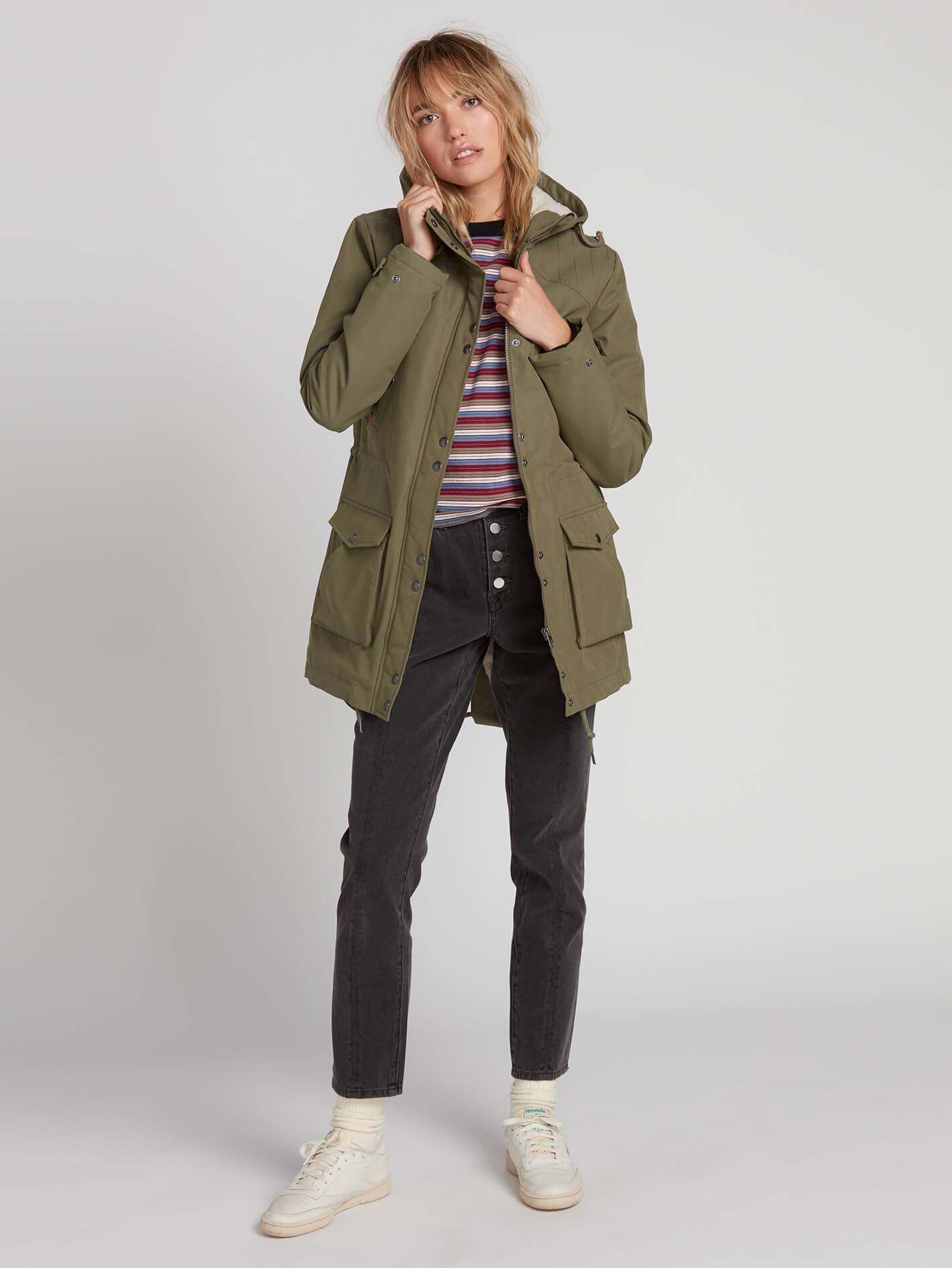 Walk On By 5K Parka - Army Green Combo
