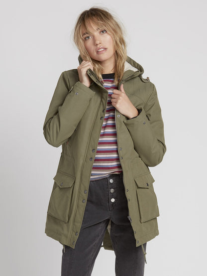 Walk On By 5K Parka - Army Green Combo