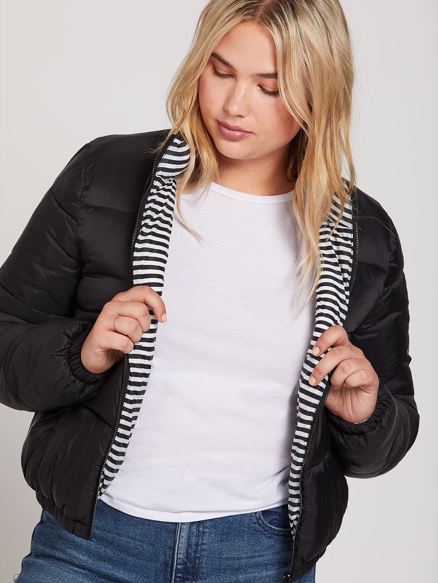 Puffs N Stuf Reversible Jacket - BLACK