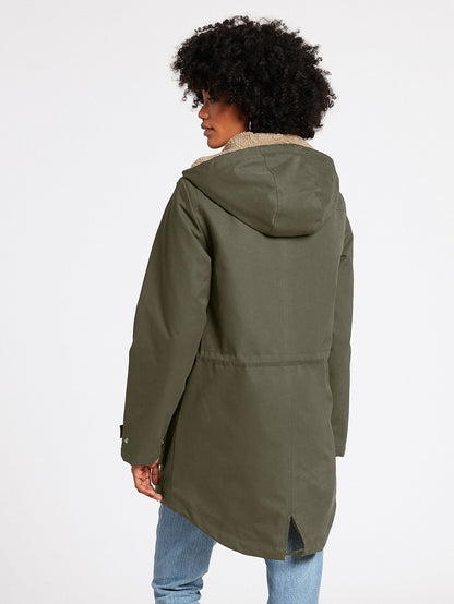 Walk On By 5K Parka - ARMY GREEN COMBO