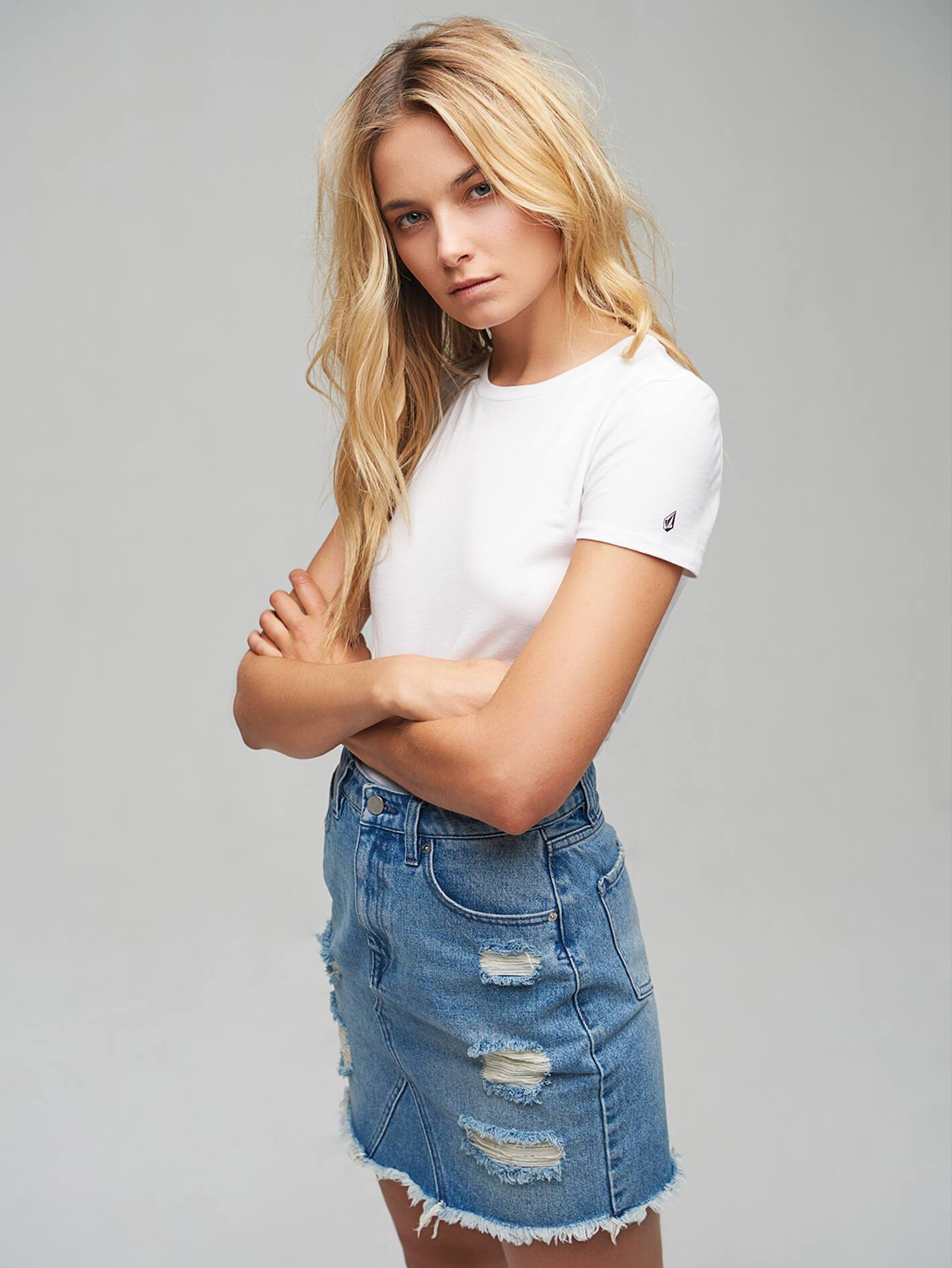 Stoned Mini Skirt - Heavy Worn Faded