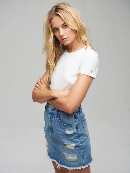 Stoned Mini Skirt - Heavy Worn Faded