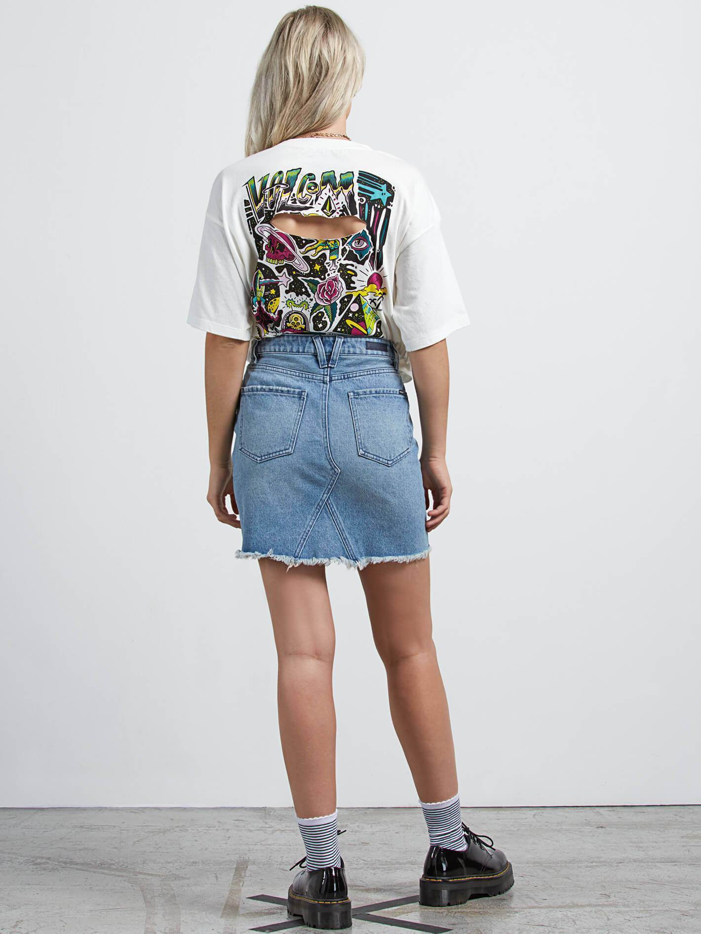 Stoned Mini Skirt - Heavy Worn Faded