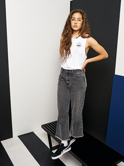 High & Dry Crop Jeans - Smoke