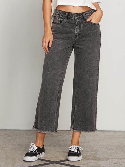 High & Dry Crop Jeans - Smoke