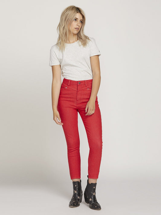 Gmj High Rise Jean  - Red