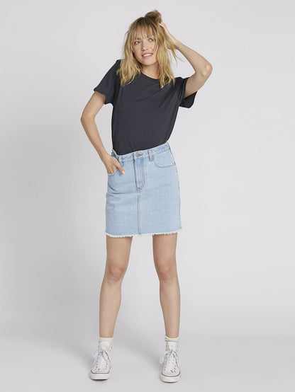 Stoned Mini Skirt - Used Blue