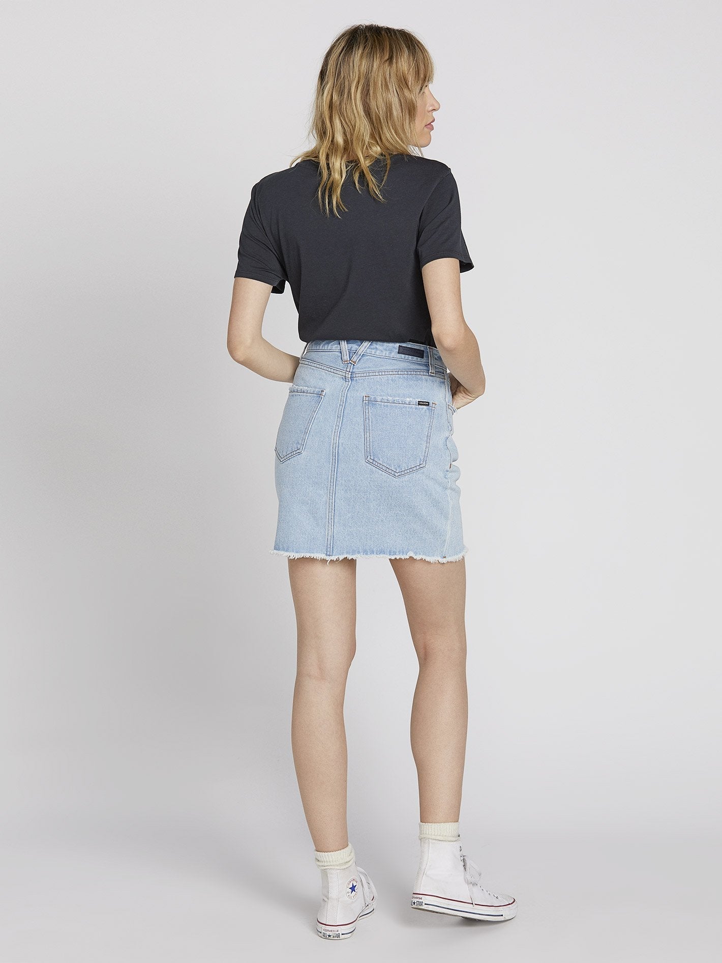 Stoned Mini Skirt - Used Blue