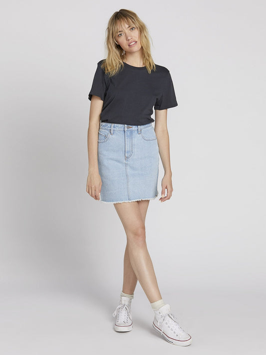 Stoned Mini Skirt - Used Blue