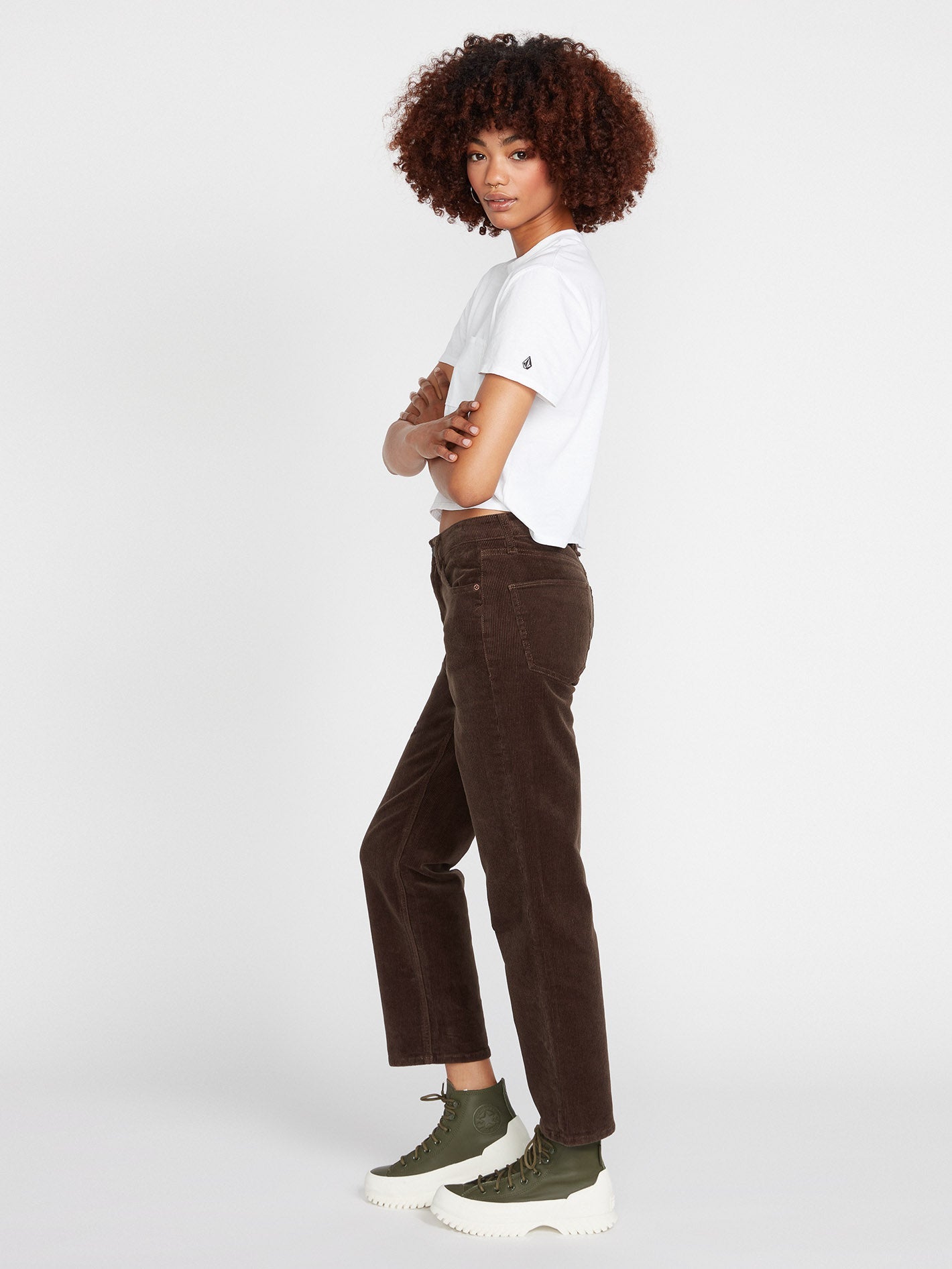 Stoned Straight Corduroy Trousers - ESPRESSO