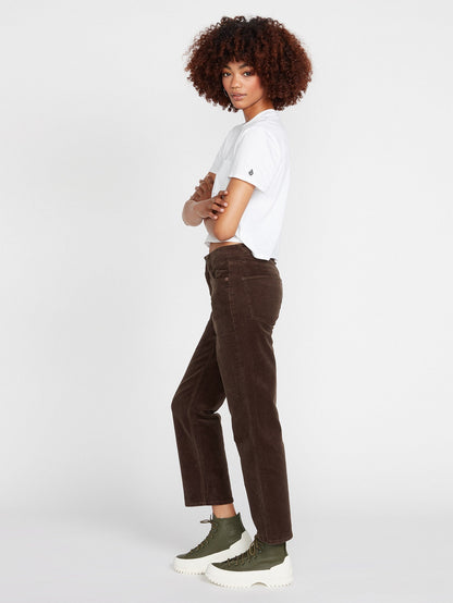 Stoned Straight Corduroy Trousers - ESPRESSO