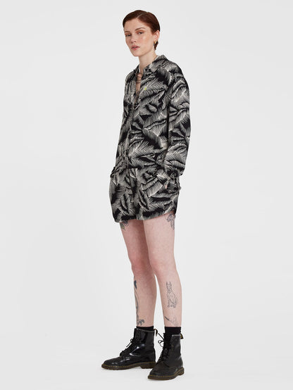 Stay Palm Romper - BLACK WHITE