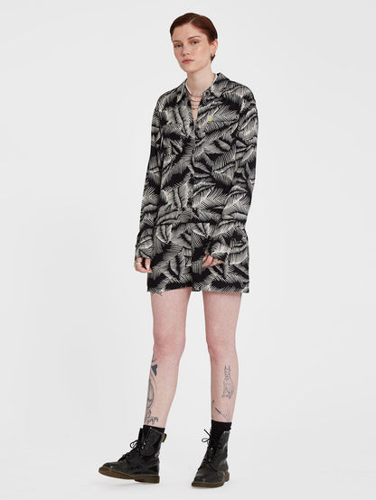 Stay Palm Romper - BLACK WHITE