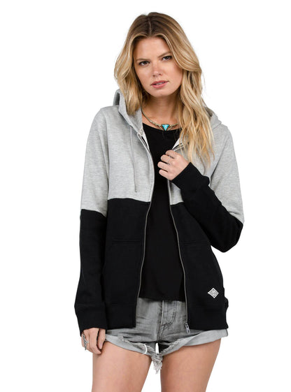 Lived In Color Blocked Zip Hoody - Heather Grey