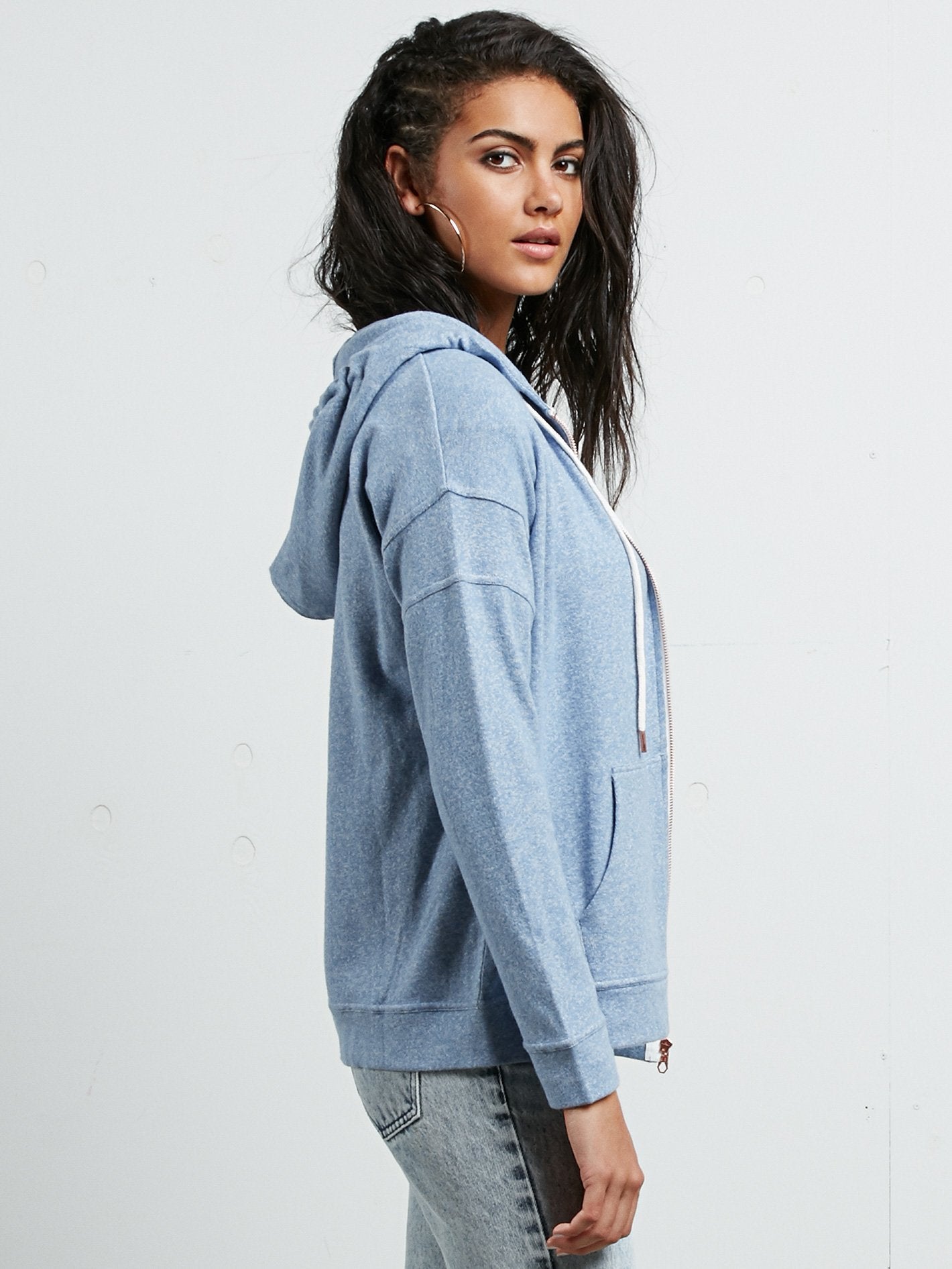 Lil Zip Hoodie - Washed Blue