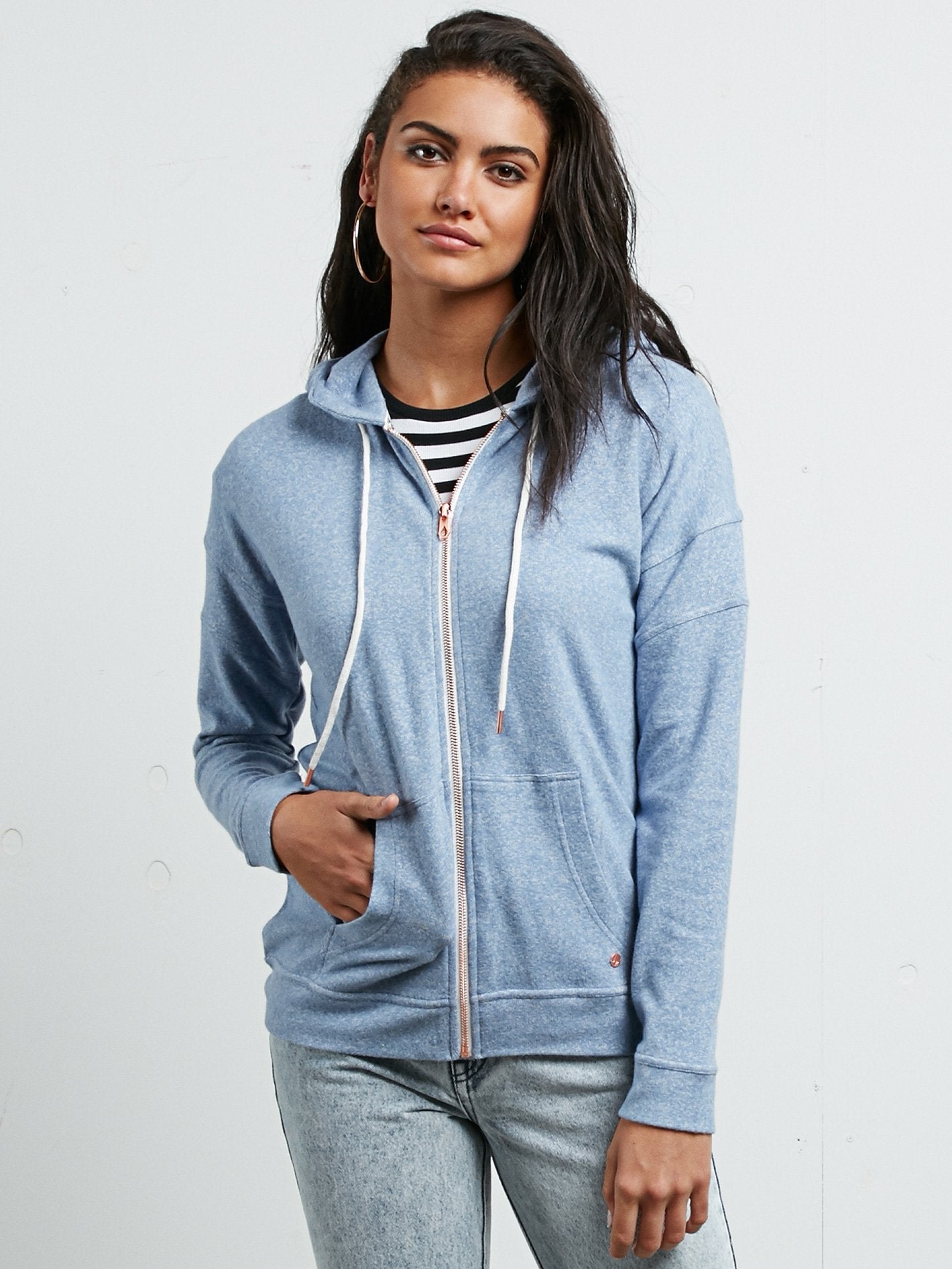 Lil Zip Hoodie - Washed Blue