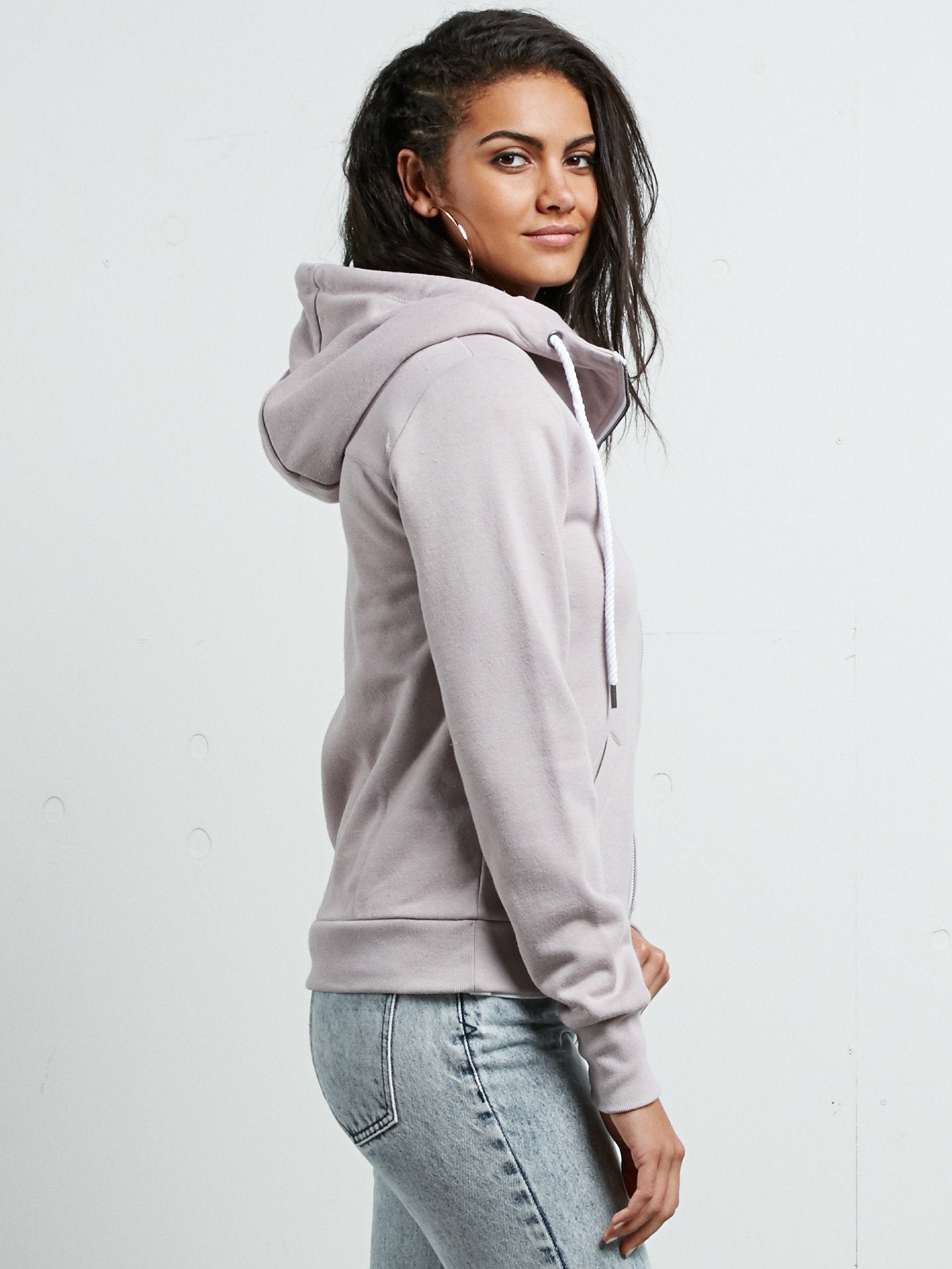 Walk On By Zip Hoodie - Steel Purple