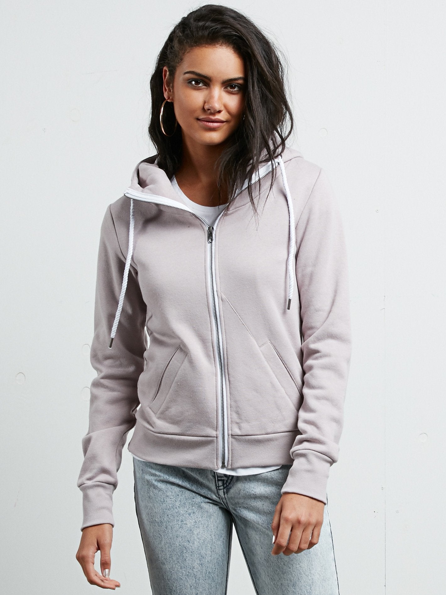 Walk On By Zip Hoodie - Steel Purple