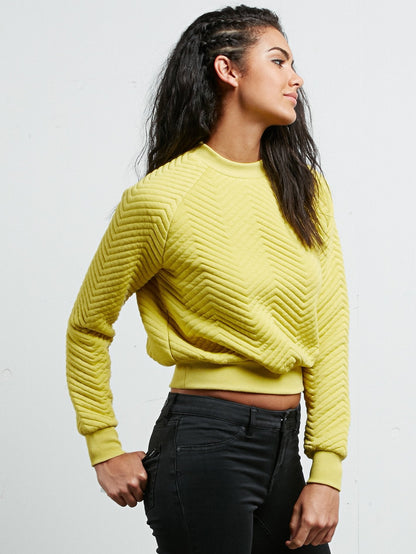 Cozy Dayz Crew Neck Sweatshirt - Citron