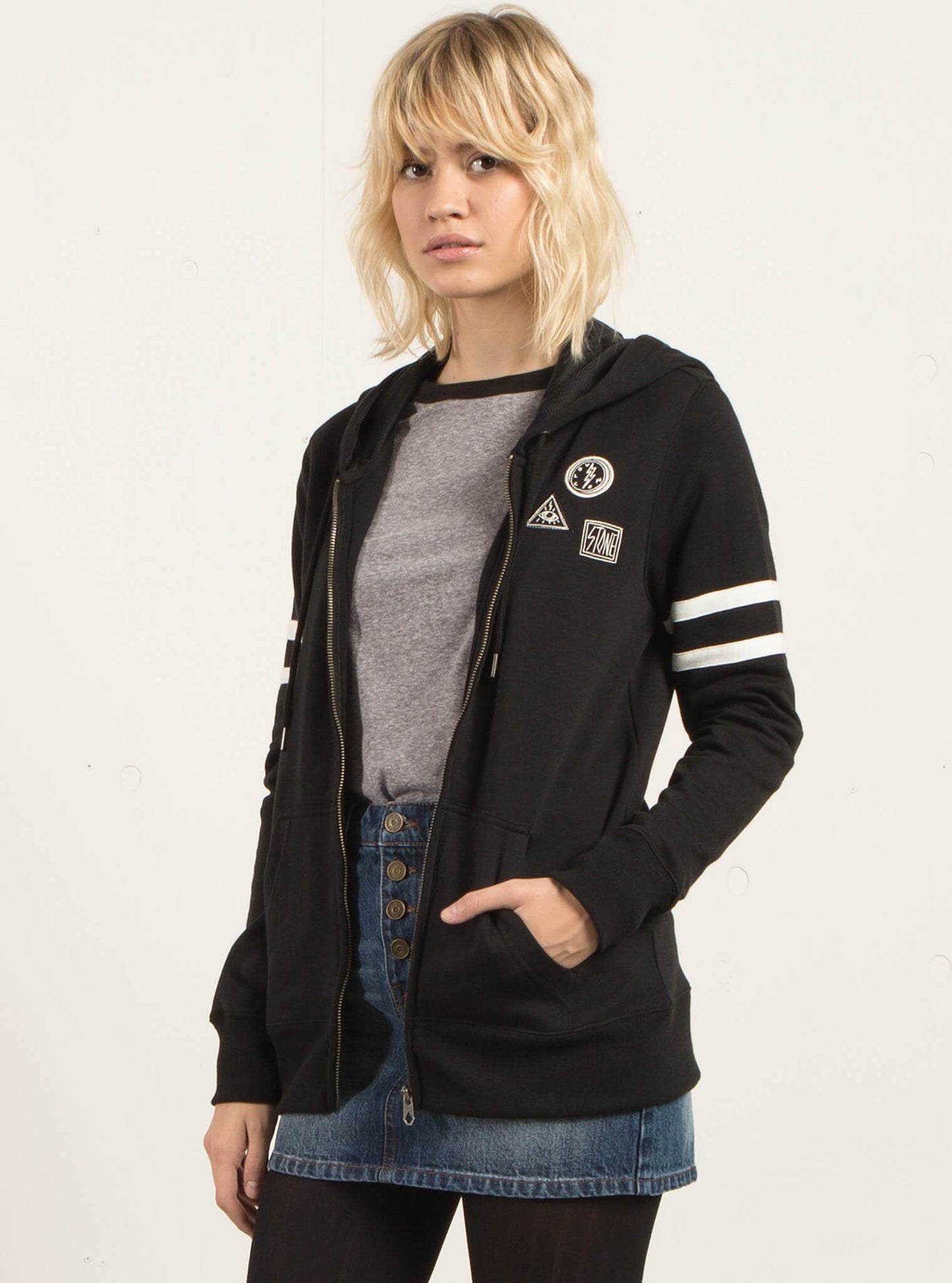 Past Is Past Zip Hoody - Black