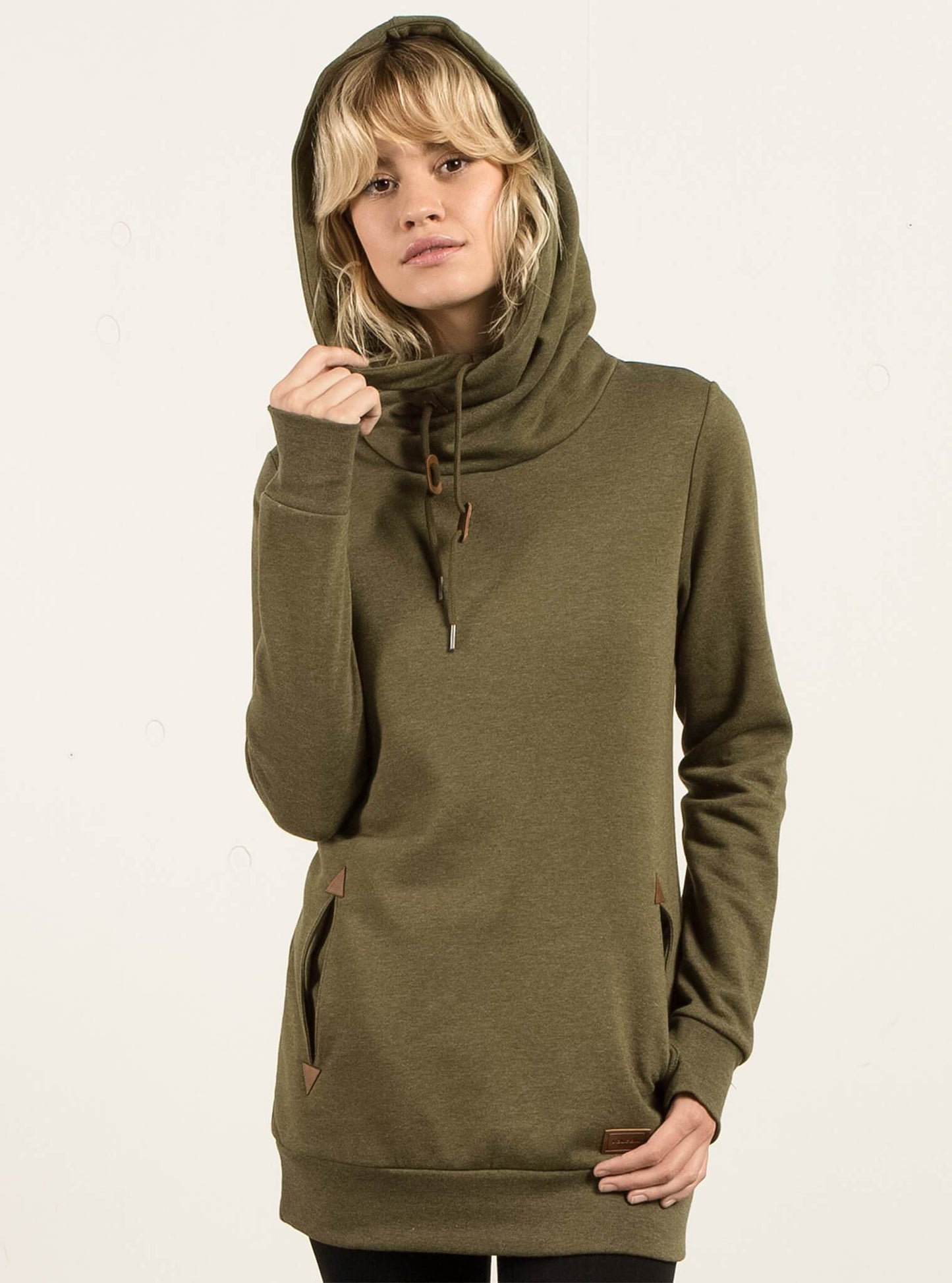 Walk On By High Neck Hoodie - Dark Camo