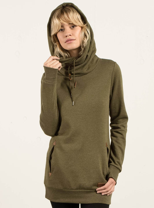 Walk On By High Neck Hoodie - Dark Camo