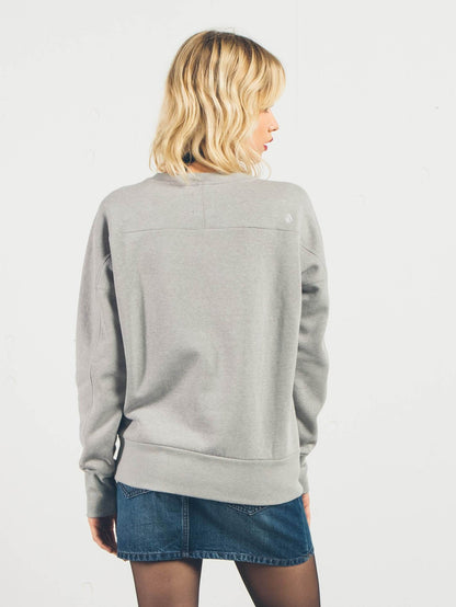 Walk On By Crew Neck - Heather Grey