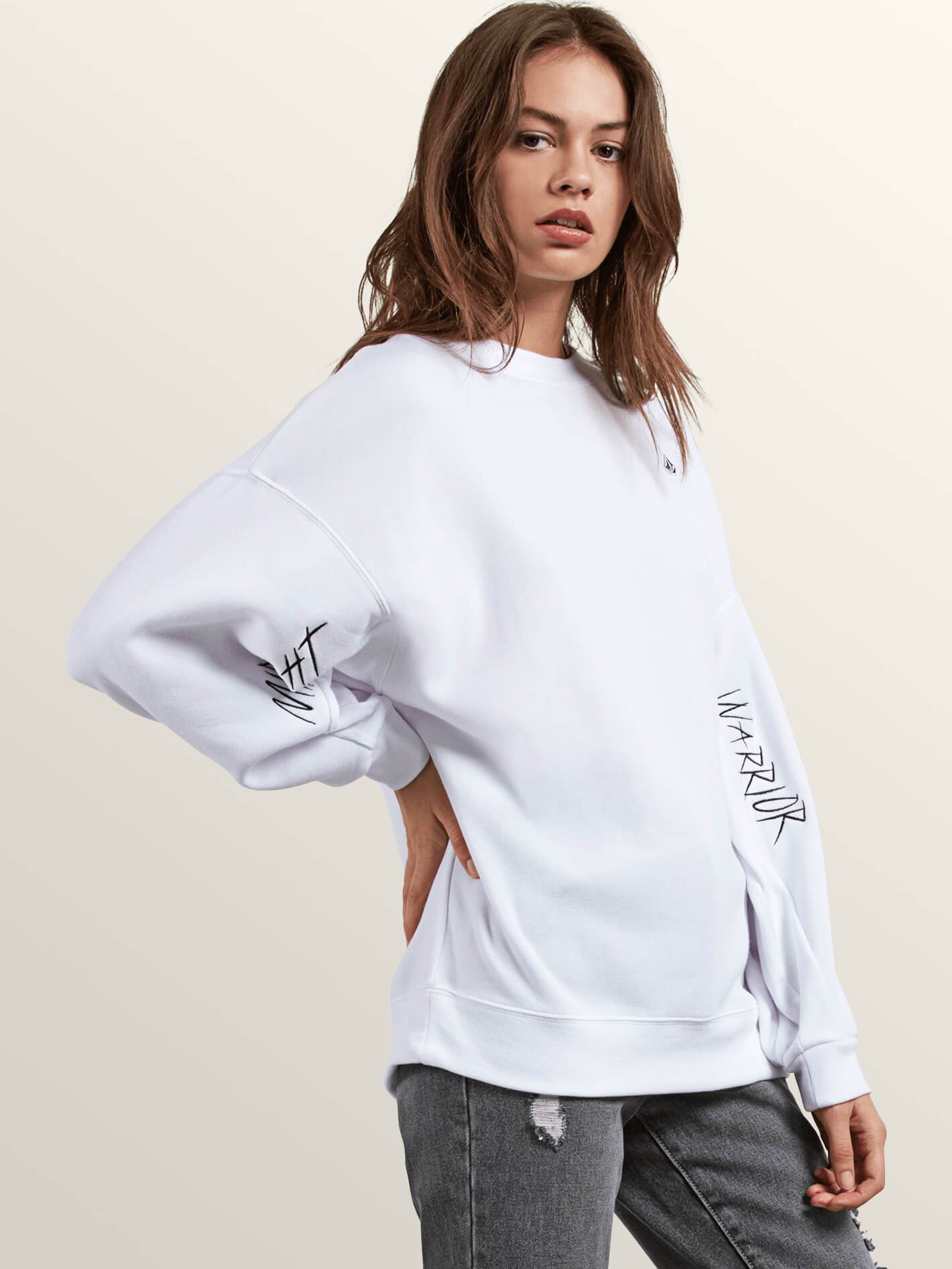 Darting Traffic Sweater - White