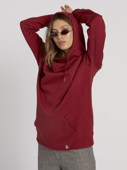 Walk On By High Neck Hoodie - Auburn