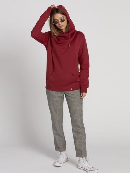 Walk On By High Neck Hoodie - Auburn