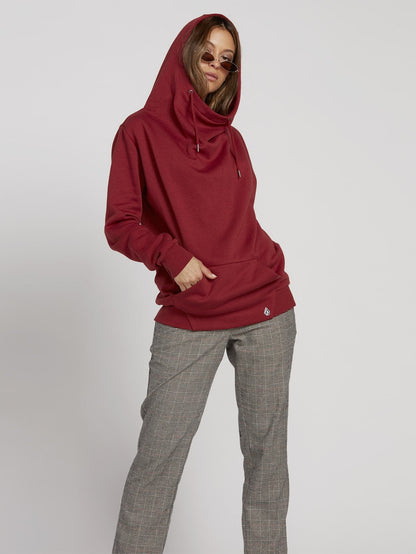 Walk On By High Neck Hoodie - Auburn