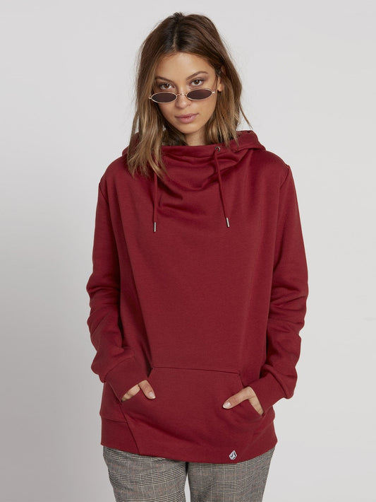 Walk On By High Neck Hoodie - Auburn