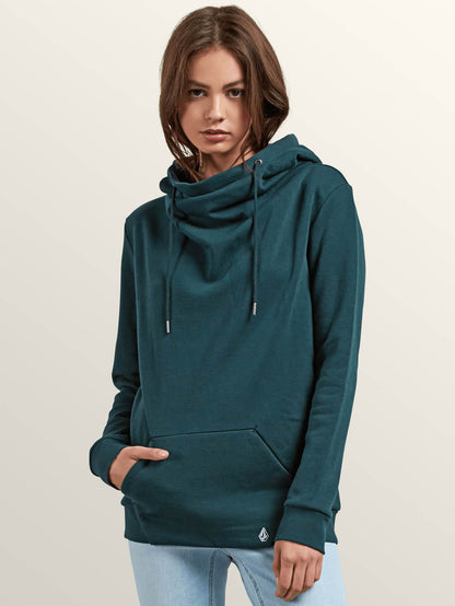 Walk On By High Neck Hoodie - Evergreen