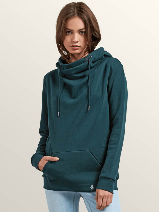 Walk On By High Neck Hoodie - Evergreen