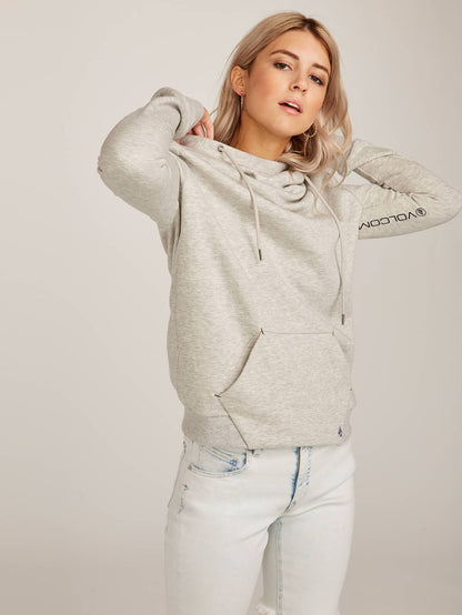 Walk On By High Neck Hoodie - Heather Grey