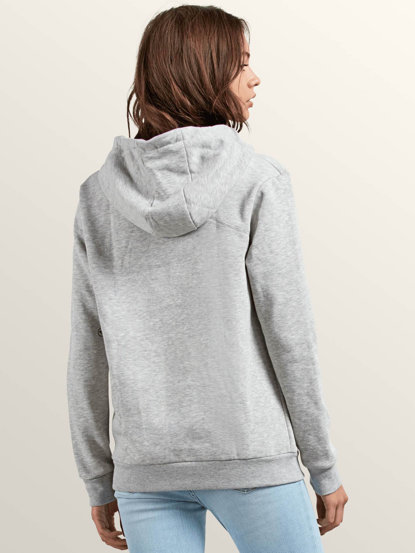 Walk On By High Neck Hoodie - Heather Grey