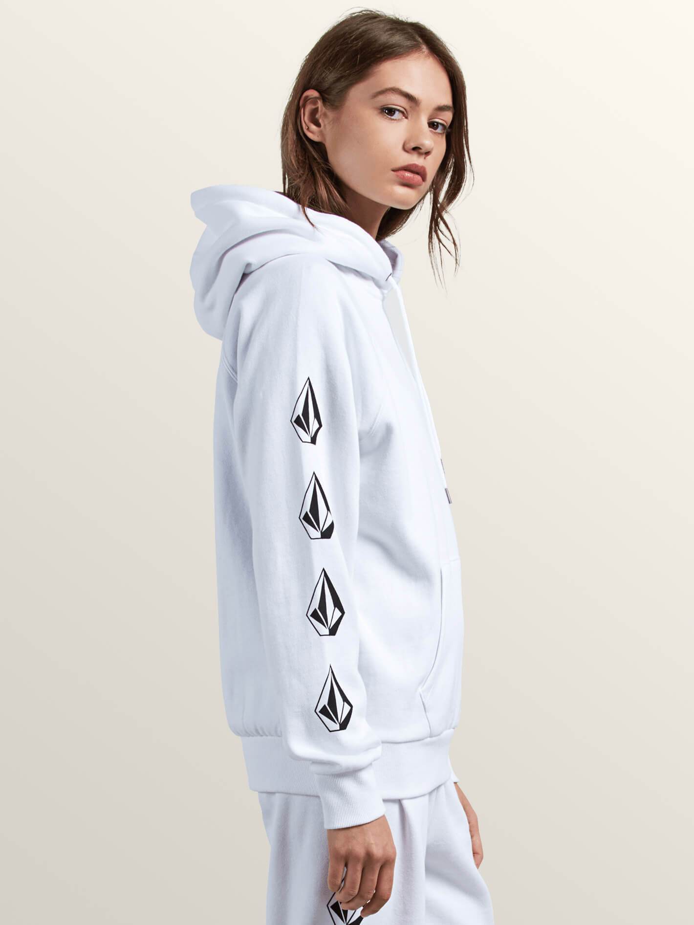 GMJ Hooded Fleece Sweater - White