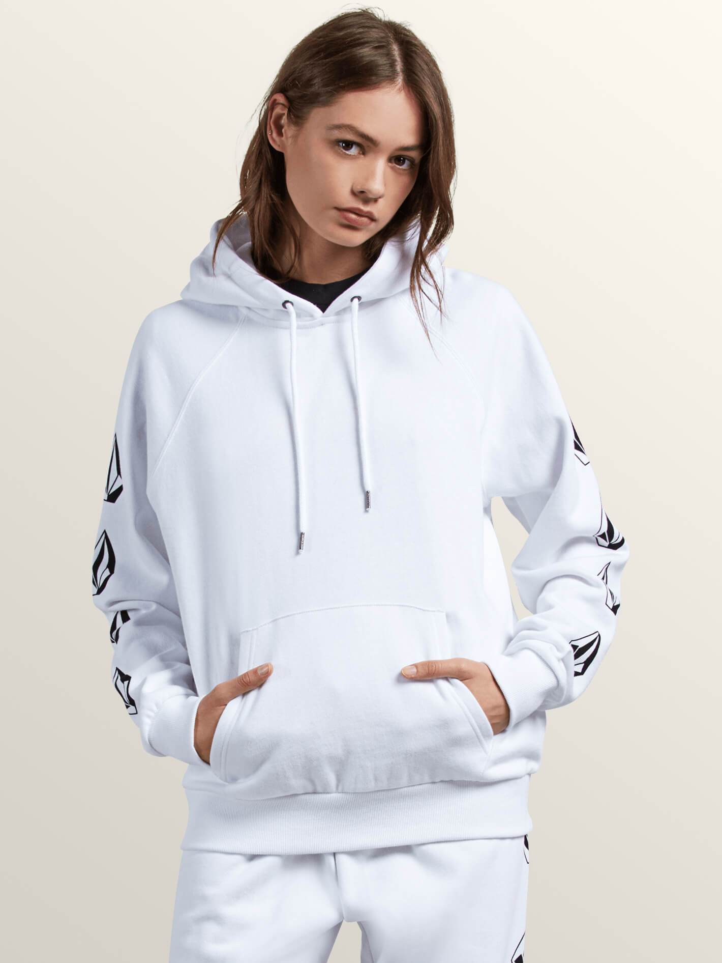 GMJ Hooded Fleece Sweater - White