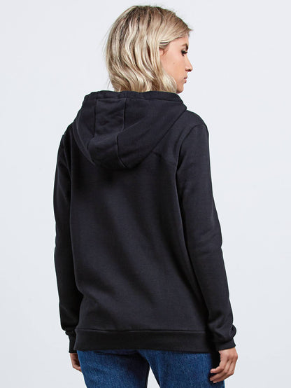 Walk On By Zip Flce Sweater - Black